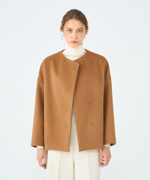 ボールジィ(BALLSEY) ウールカシミヤビーバー ショートコクーンコート