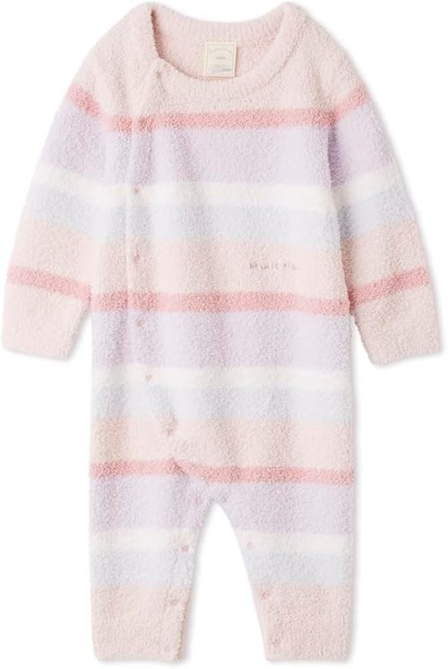 ジェラートピケ(gelato pique) ベビモコカラフルボーダーロンパース