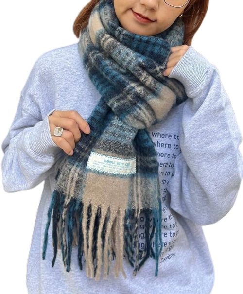 チャオパニック ティピー(CIAOPANIC TYPY) チェック柄フリンジマフラー