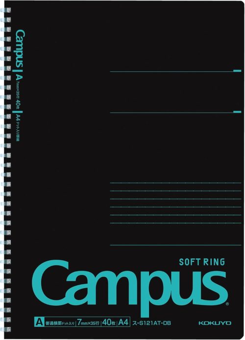 コクヨ(KOKUYO) キャンパスソフトリングドット罫ブラックカラー40枚A4青 ス-S121AT-DB
