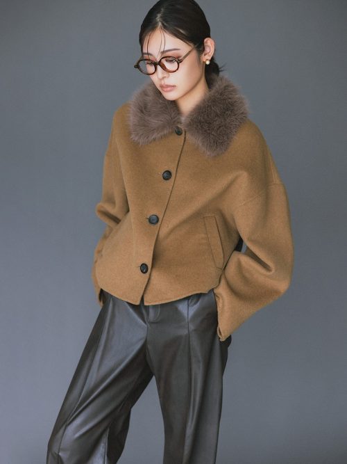 ミラオーウェン(Mila Owen) 2wayファーカラーリバーショートコート