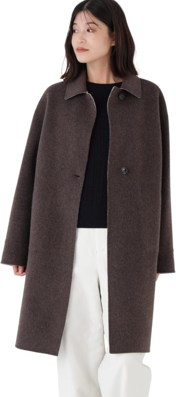 ヒューマンウーマン(human woman) リバーシブルステンカラーリバーコート