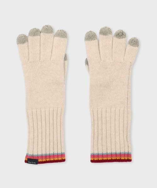 ポールスミス(Paul Smith) ウィメンズ ストライプ リブニット グローブ