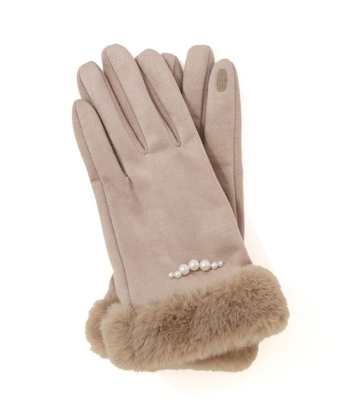 ジル バイ ジルスチュアート(JILL by JILLSTUART) フェイクスエードフェイクファー付きグローブ