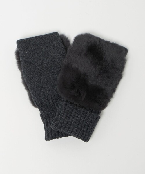 ユナイテッドアローズ(UNITED ARROWS) レッキスラビットファー フィンガーレスグローブ