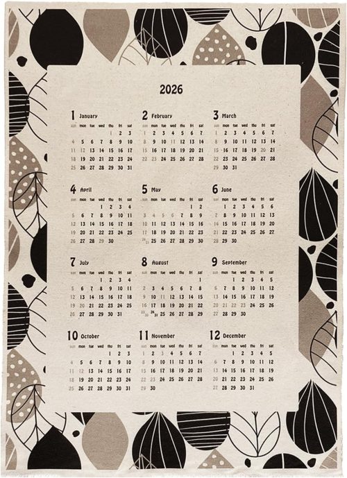 Jekylls Factory ファブリックカレンダー 北欧風 2026