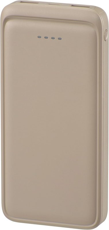 オーム電機(OHM) モバイルバッテリー 10000mAh ラテ・グレージュ SMP-MB100-T