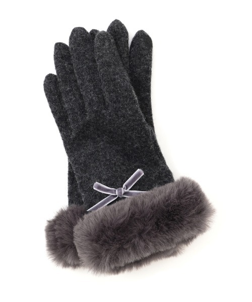 ジル バイ ジルスチュアート(JILL by JILLSTUART) ベロアリボンジャージーグローブ
