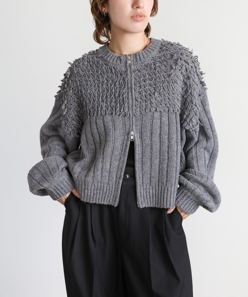 セレクトモカ(SELECT MOCA) ループデザインダブルジップカーディガン