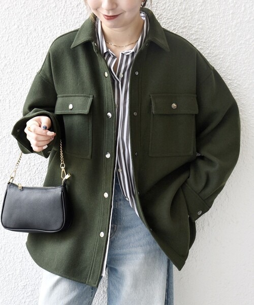 シップスエニィ(SHIPS any) メルトン オーバー シャツ ジャケット