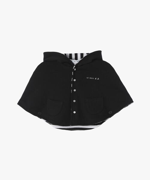 アニエスベー(agnes b) ベビー "b.b."ロゴ コットン リバーシブル ポンチョ