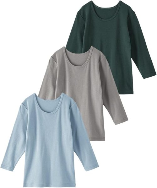 ニッセン 綿100%ベーシック長袖Tシャツインナー3枚組