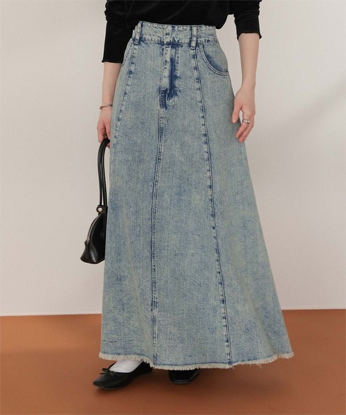 ティティベイト(titivate) ハイウエストボリュームフレアデニムスカート