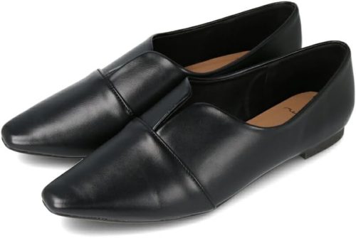 メヌエ(menue) スクエアトゥ スリットカッティング フラットシューズ