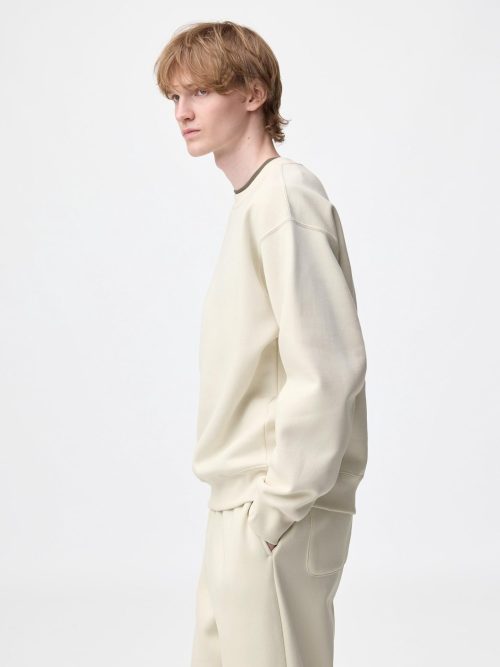 ジーユー(GU) ヘビーウェイトスウェット プルオーバー/ワイドストレートパンツ