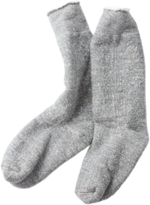 ロトト(ROTOTO) ダブルフェイスクルーソックス メリノウール＆ブラウンオーガニックコットン