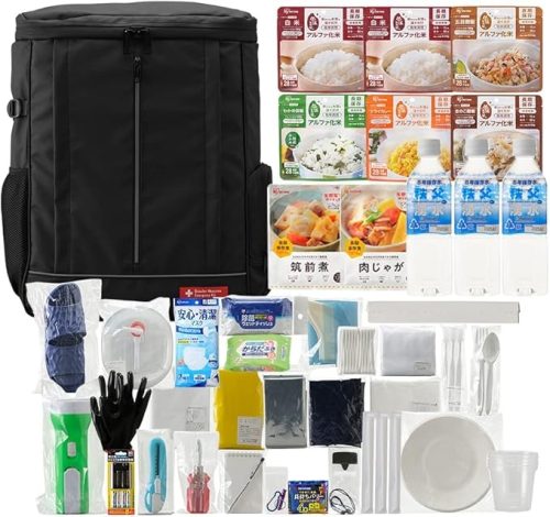 アイリスオーヤマ(IRIS OHYAMA) 防災リュック 1人用 40点 食品付き 防災セット 防災グッズ NBS1-40