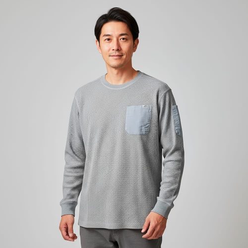 ワークマン(WORKMAN) サーマルストレッチワッフル 長袖クルーネック