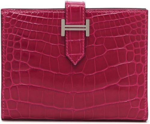 エルメス(HERMES) ベアンコンパクト アリゲーター 二つ折り財布 ポルトフォイユ
