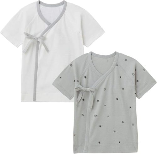 ベルメゾン(BELLE MAISON) ニュアンスカラーがお洒落なオーガニックコットン短肌着2枚セット