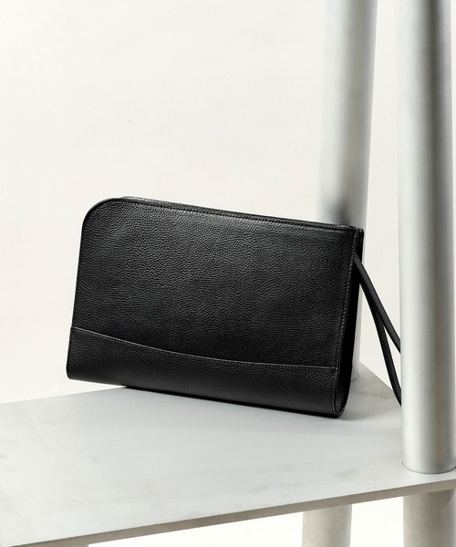 タケオキクチ(TAKEO KIKUCHI) ブラックレザー クラッチバッグ