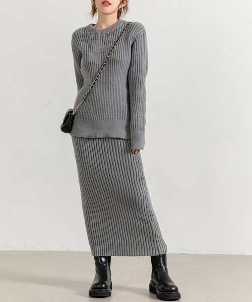 デイ クローゼット(DAY CLOSET) リブニットセットアップ