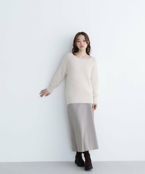 ナチュラルビューティーベーシック(NATURAL BEAUTY BASIC) フェザーニットセットアップ