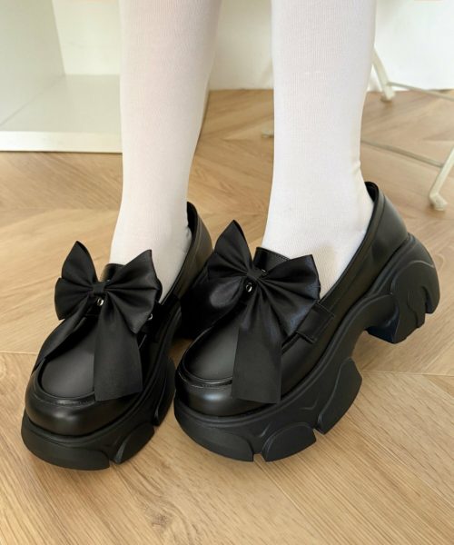 ウィゴー(WEGO) 2wayリボン厚底ローファー