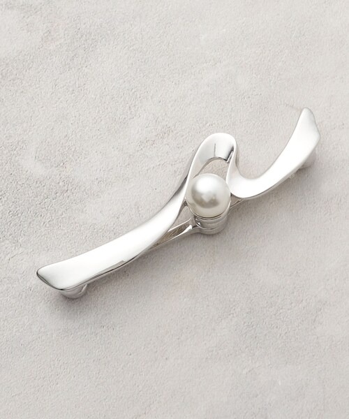 オペークドットクリップ(OPAQUE.CLIP) 1粒フェイクパールラインブローチ