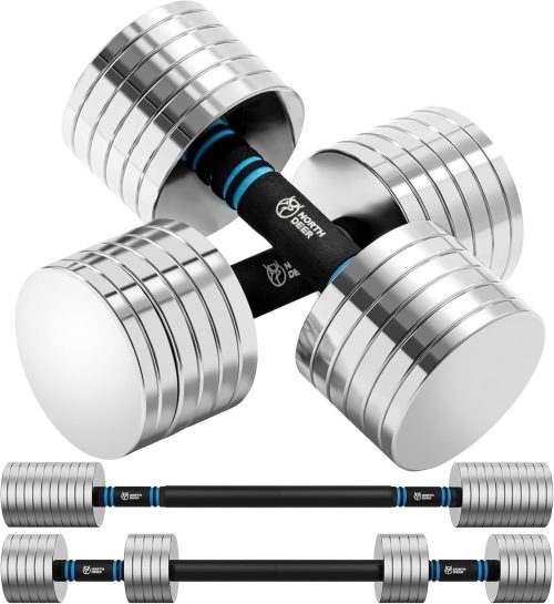 Northdeer サンドブラスト版 可変式ダンベル 15kg×2個＋バー