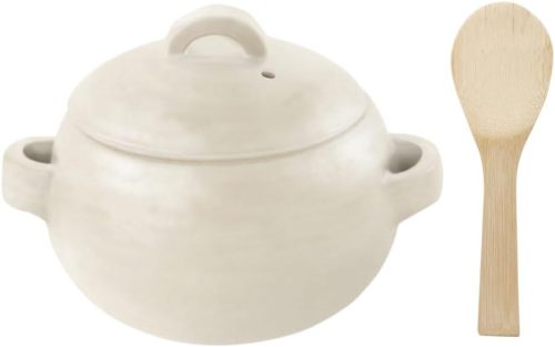 アンドエヌイー(&NE) ハレとケ 萬古焼 ごはん鍋三合炊き 竹しゃもじ付 NMT-065