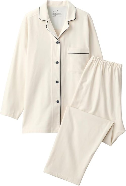 無印良品 婦人 脇に縫い目のない フランネル長袖パジャマ