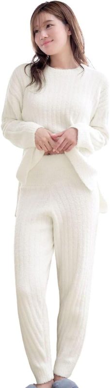 エメフィール(aimerfeel) リブモールニット 腹巻付き ルームウェア 上下 セットアップ