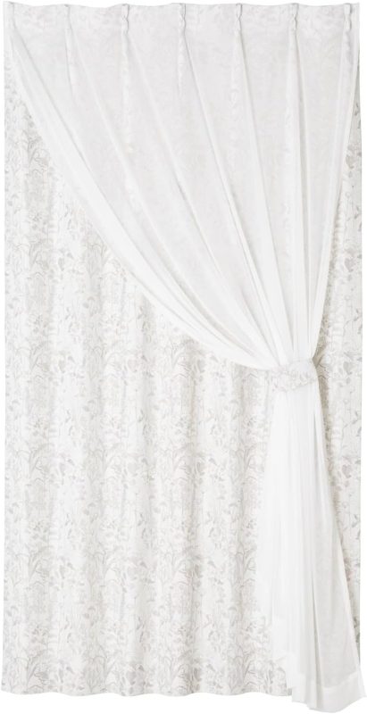 フランフラン(Francfranc) シフォン×ボタニカル ダブルカーテン