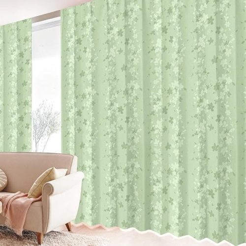 カーテンくれない 省エネ節電カーテン 1級遮光カーテン 花の小径