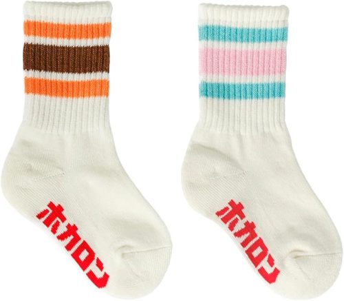 ホカロン 靴下 キッズ ラインソックス パイル 15-20cm 2足セット