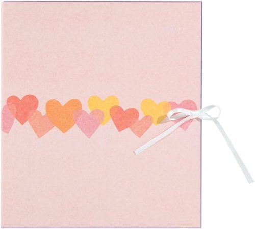 ミドリ(MIDORI) カラー色紙 二つ折り リボン ハート柄 33113006