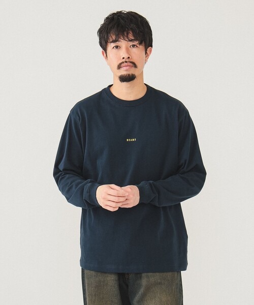 ビームス(BEAMS) ベーシックフィット ミニロゴ クルーネック Tシャツ