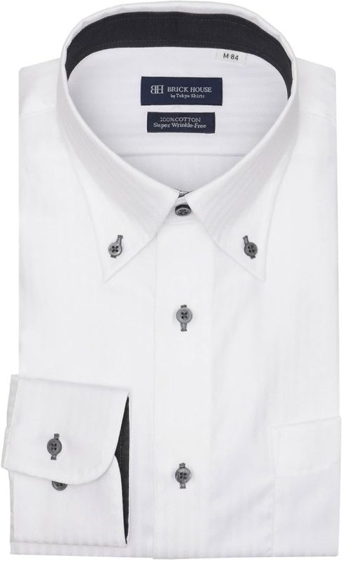 ブリックハウス バイ トウキョウシャツ(BRICK HOUSE by Tokyo Shirts) ボタンダウン 長袖 形態安定 綿100% ワイシャツ