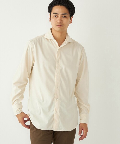 シップスカラーズ(SHIPS Colors) ノーアイロン コーデュロイ ワイドカラー シャツ