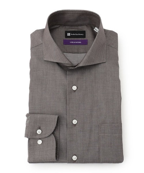 パーフェクトスーツファクトリー(Perfect Suit FActory) ノンアイロン 長袖ワイシャツ アーバン デニムライク