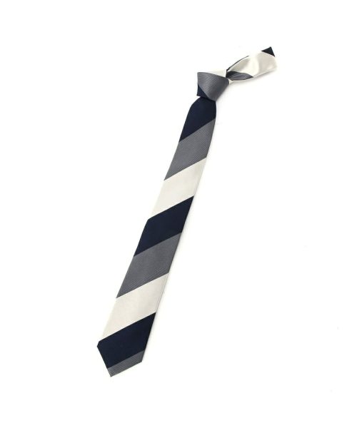 テットオム(TETE HOMME) シルクストライプタイ アズーロ エ ビアンコ