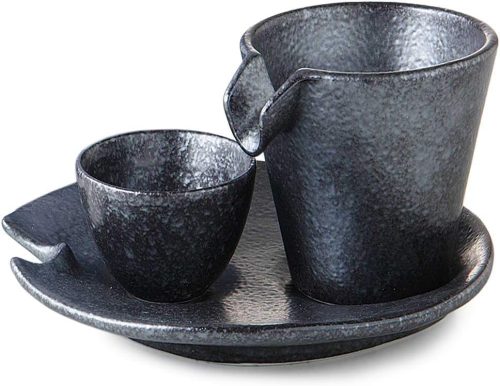 せともの本舗 銀黒しずる冷酒器