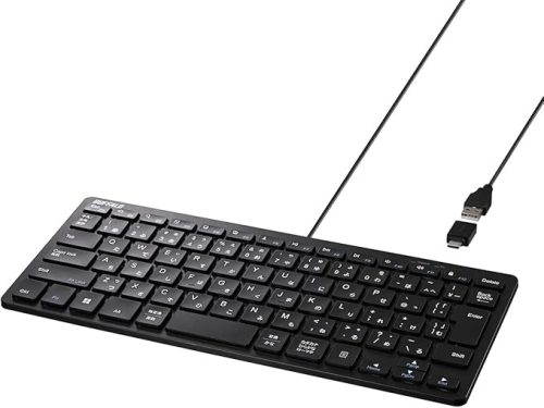 バッファロー(BUFFALO) USB接続 有線コンパクトキーボード Type-C変換アダプター付き BSKBUC315