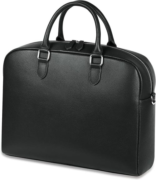 ムラ(MURA) 大容量12L ダブルジッパー シュリンクレザー ビジネス ブリーフケース