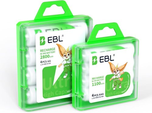 EBL 単3・単4 充電池セット 単3充電池 2800mAh4本＋単4充電池 1100mAh4本パック