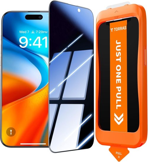 TORRAS シークレットモード、日常へ For iPhone 16/15用 ガラスフィルム