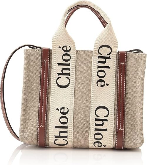 クロエ(Chloe) リネン製Woody スモールトートバッグ