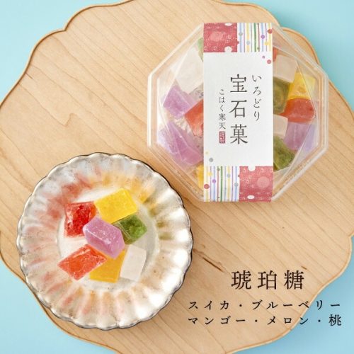 岡伊三郎商店 いろどり宝石菓 こはく寒天