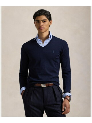 ポロラルフローレン(Polo Ralph Lauren) スリム フィット ウォッシャブル ウール Vネック セーター